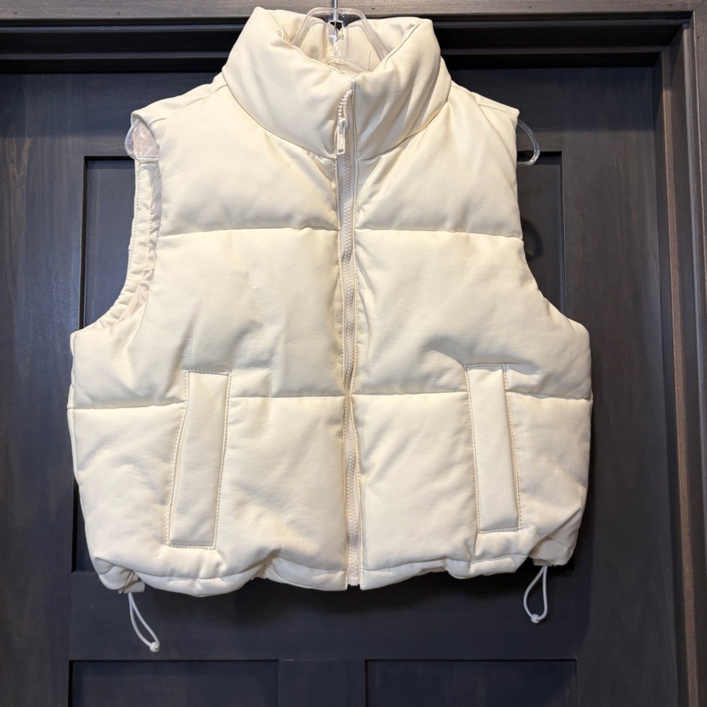 Hollister Faux Leather Puffer Vest